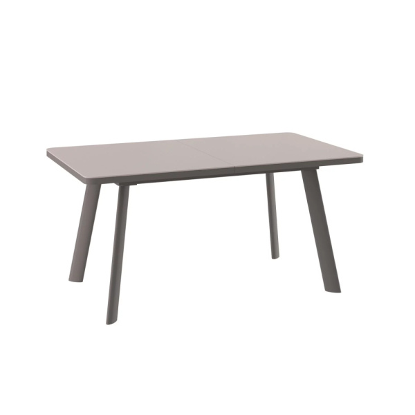 Стол LEON LUX RADIAL-160, раздвижной со стеклом 160(205)х90, КАПУЧИНО МАТТЕЛЮКС/КАПУЧИНО